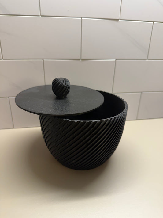 Oppbevaringsskål med spiraldesign