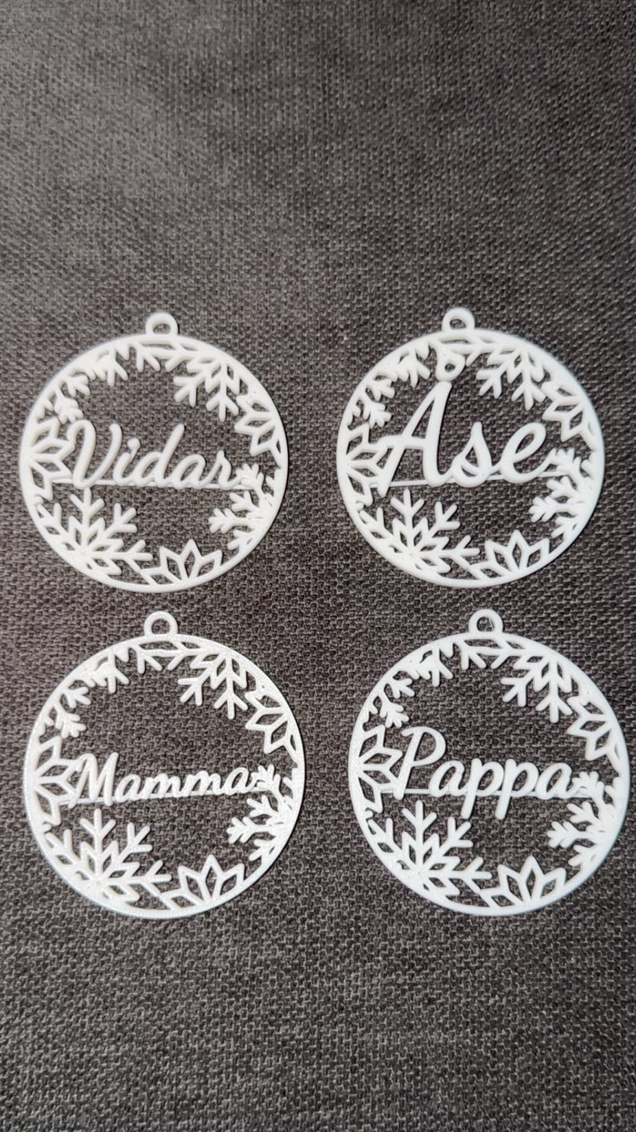 3D printet Julekule med personlige navn