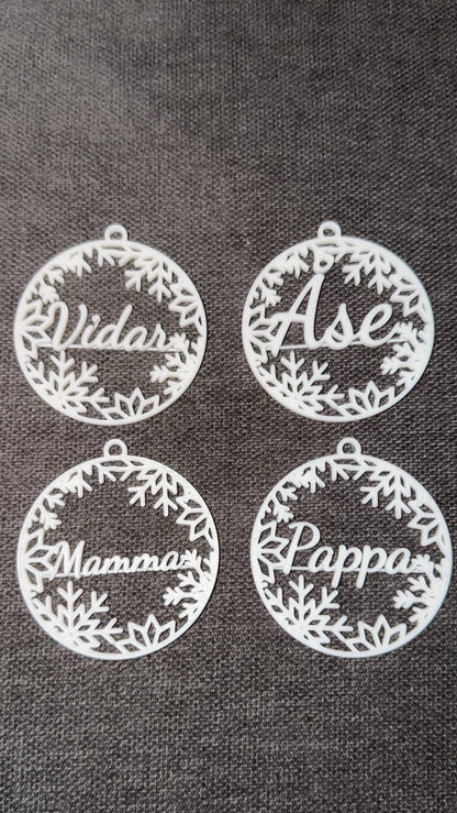 3D printet Julekule med personlige navn