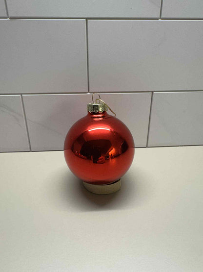 Julekule med navn  Rød glans