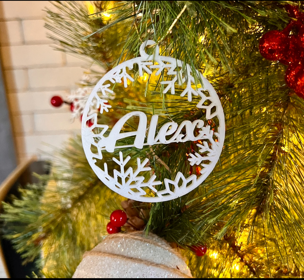 3D printet Julekule med personlige navn