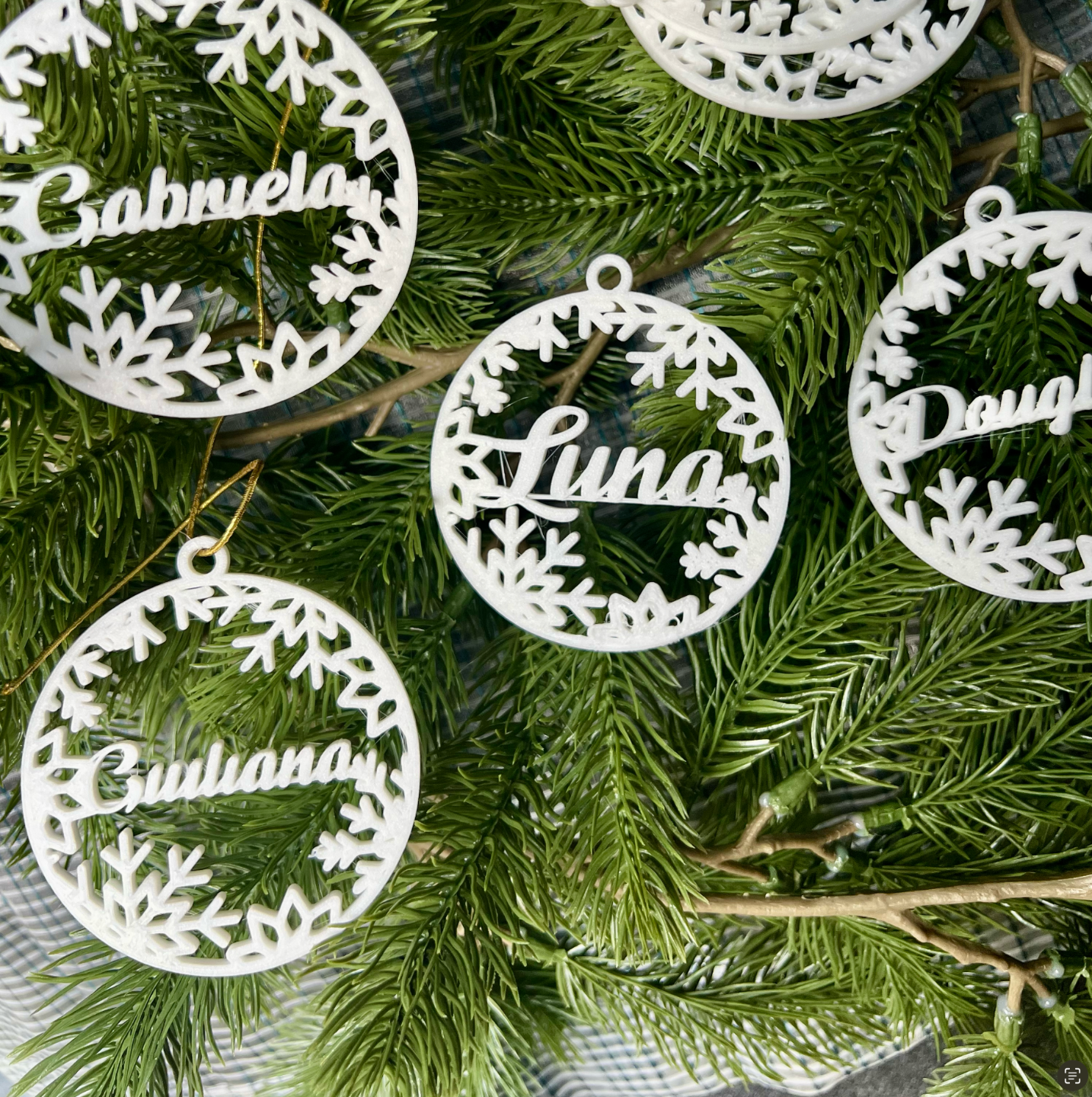 3D printet Julekule med personlige navn